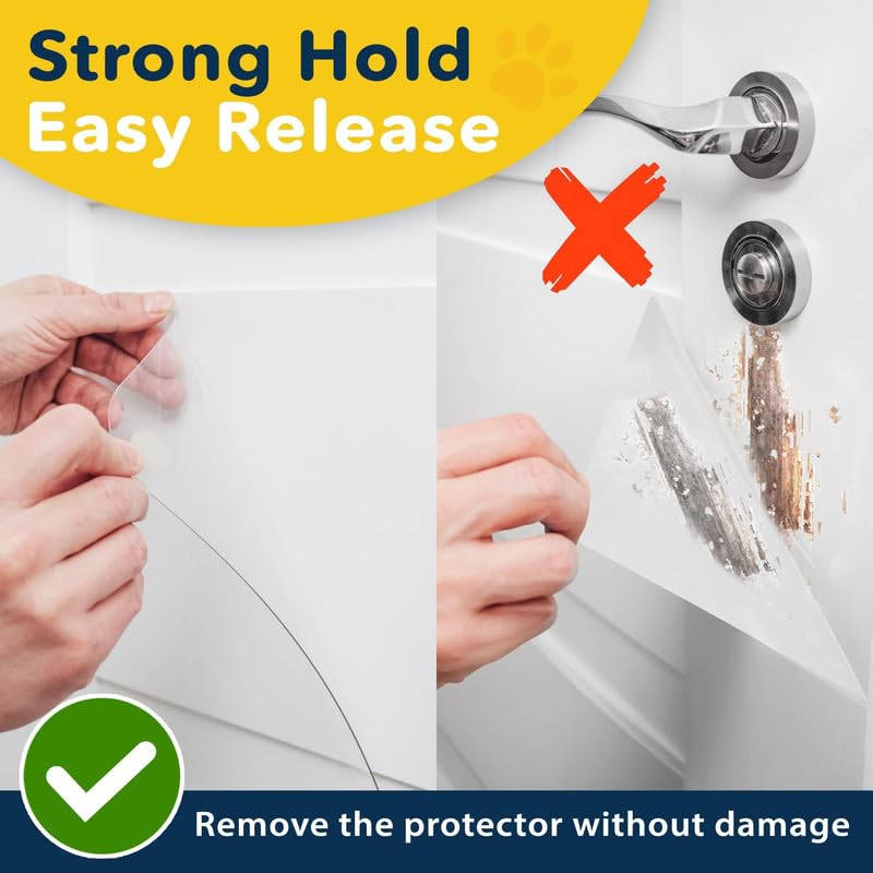 Protecto 35.5X15.5 Door Protector From Dog Scratching - Cat & Dog Scratch Guard For Indoor/Outdoor Use - Easy Install On Walls,